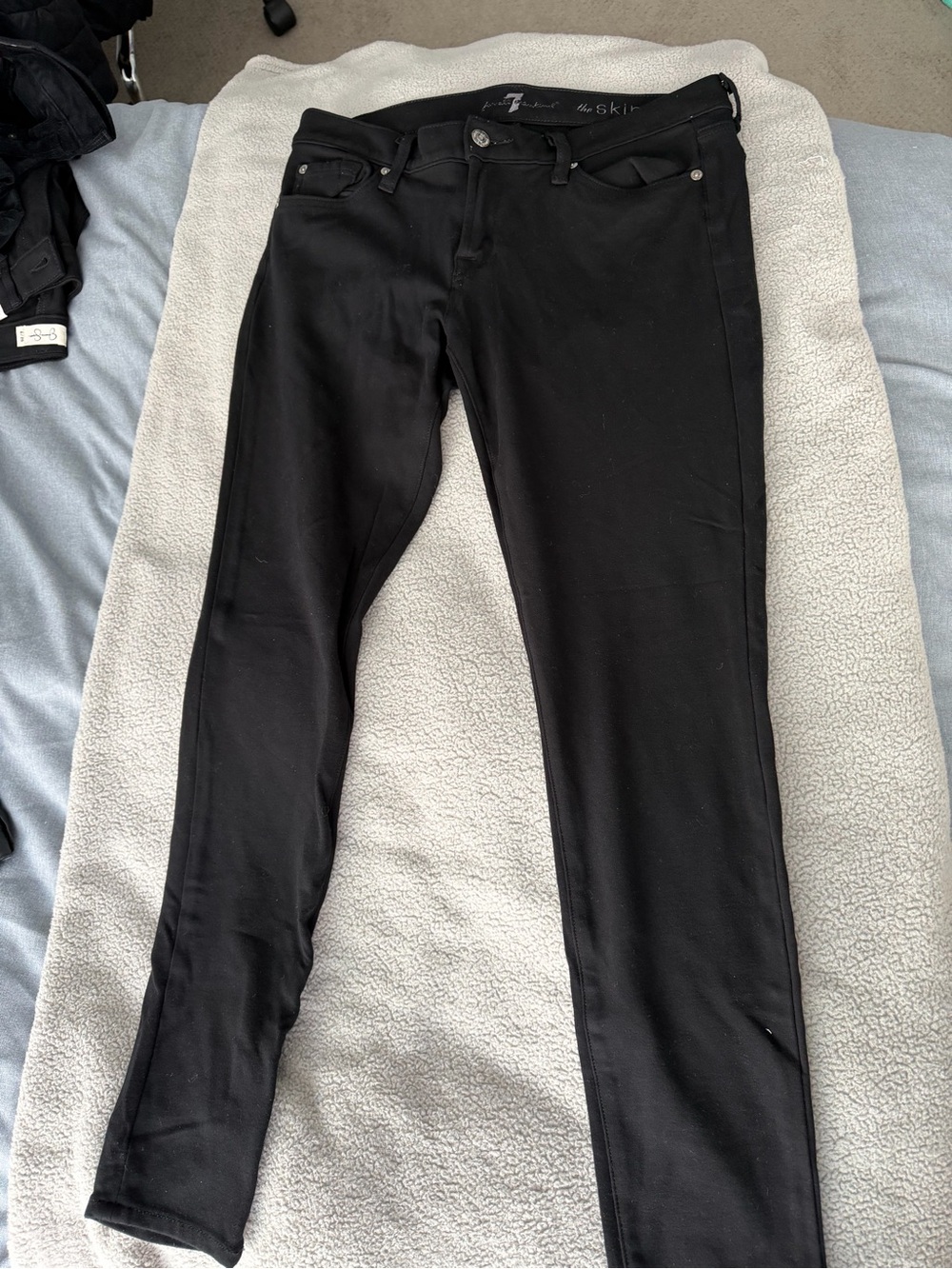 7 For All Mankind Women's Skinny Jeans in Black the skinny - Picture 3 of 4